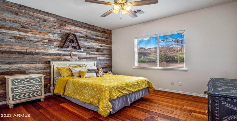 Great barnwood accent wall in bedroom #2.