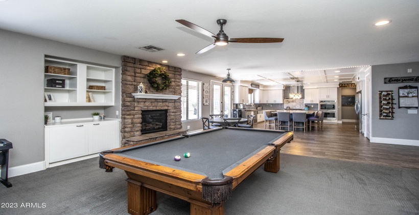 Large Family Room with Fireplace.