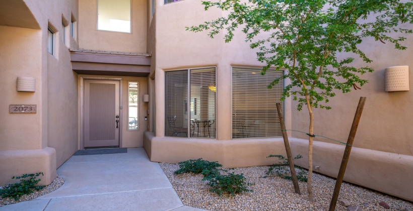 Front entrance to ground level condo