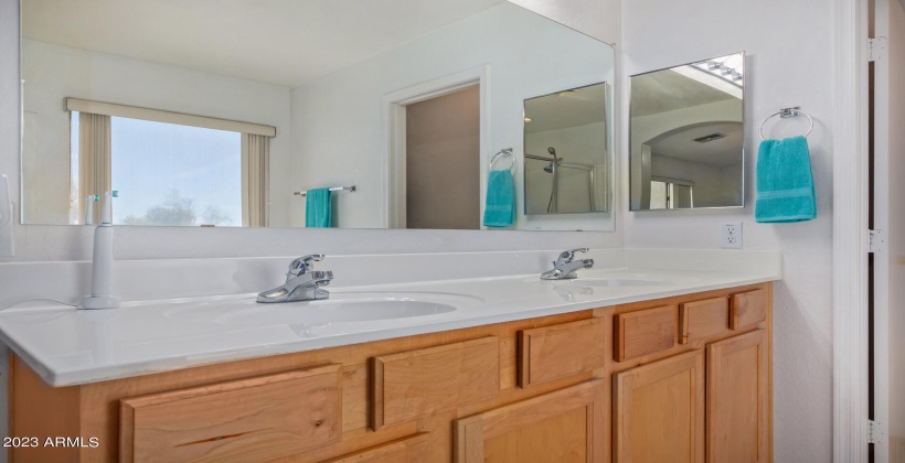 Double vanity in primary bath