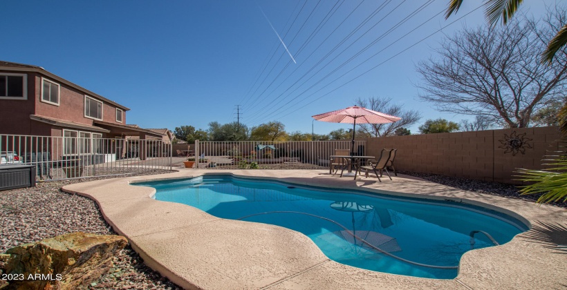 Pool is fenced for safety