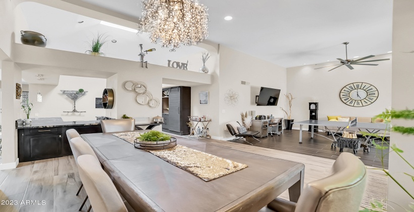 View from Dining area into Living room