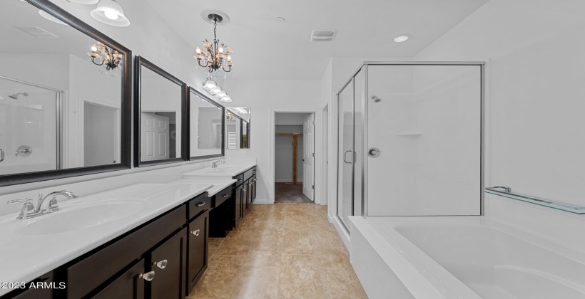 Master Bath with walk in shower & Separate Tub