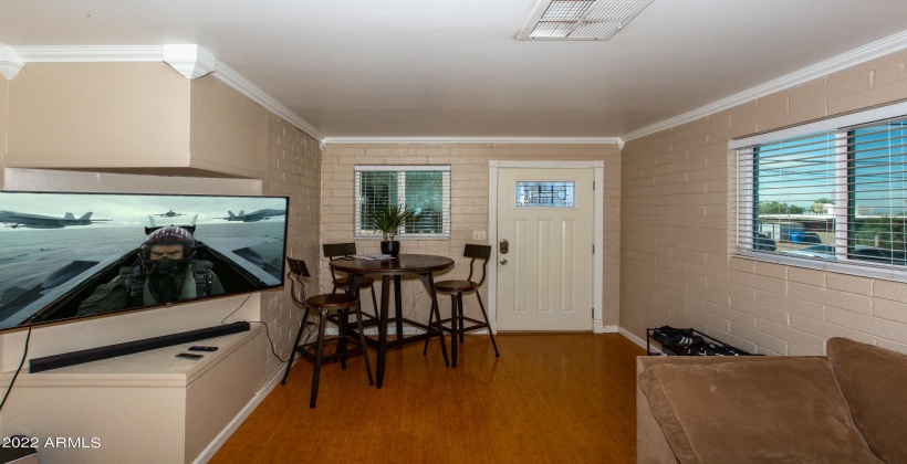 Unit #1 Living room and front door.