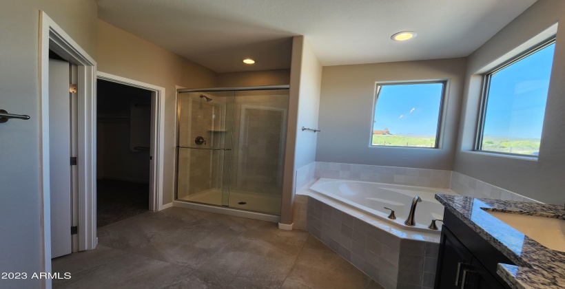 ACTUAL PICTURE OF THE MASTER BATH WITH SEPARATE YUB AND SHOWER. LARGE WALK IN CLOSET