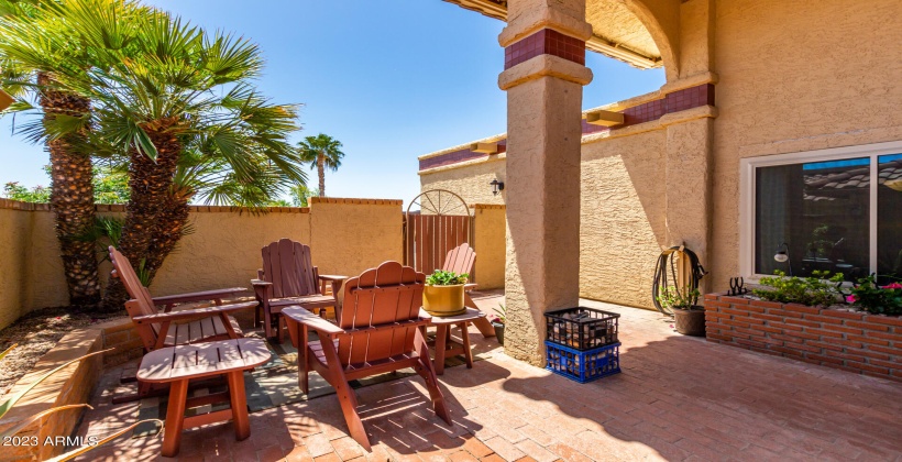 View of entry gate from front courtyard