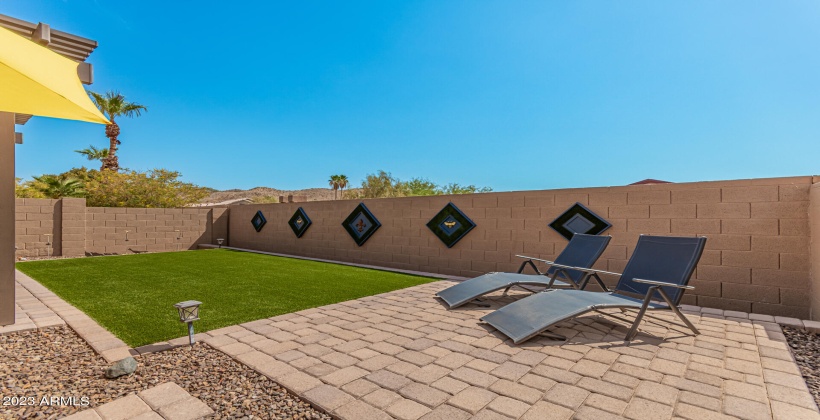 BACKYARD TURF AND PAVED AREA