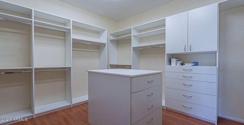 Custom primary walk-in closet