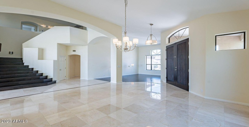 Entryway with open floorplan