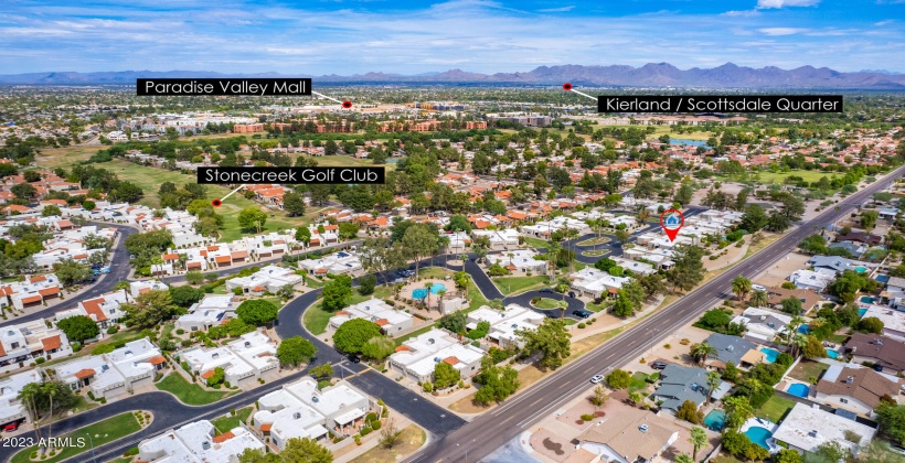 Northeast view towards Scottsdale and the McDowell Mtns.