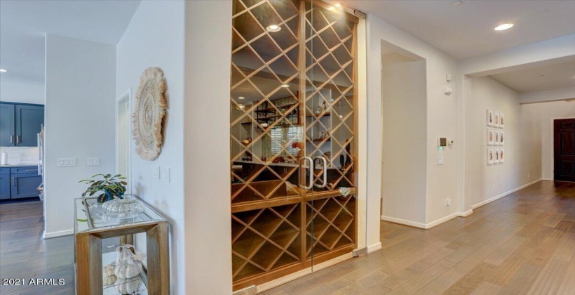 Wine Collectors will enjoy this built in wine area