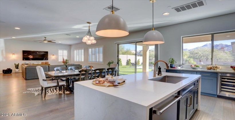 Great room kitchen living space open