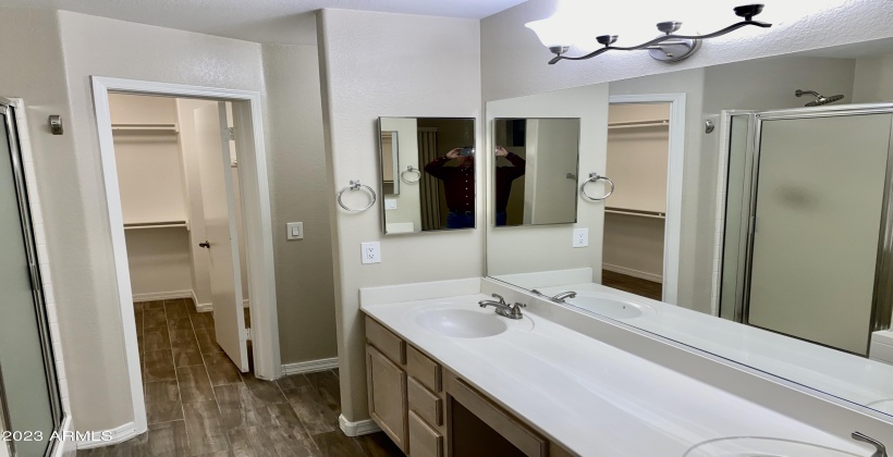 Master Bath - Features Dual Sinks and Huge Walkin Closet.