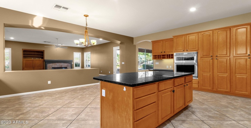 Kitchen open to the family room