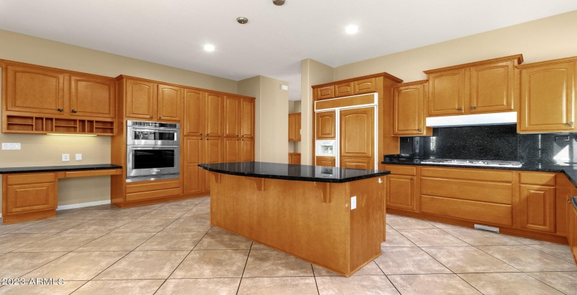 Kitchen with wall oven