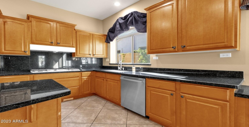 Kitchen with gas stove