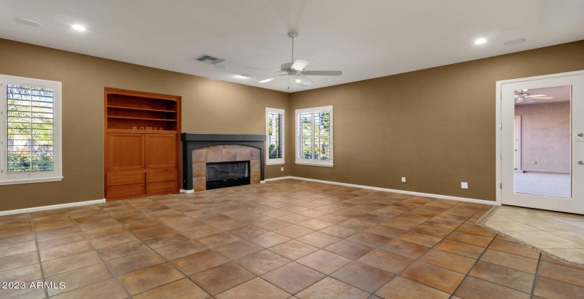 Family room with access to covered patio