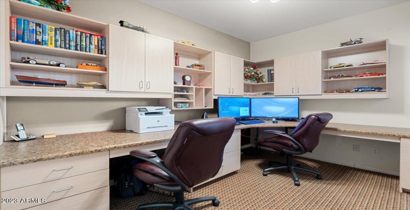 Office with Custom Built In's