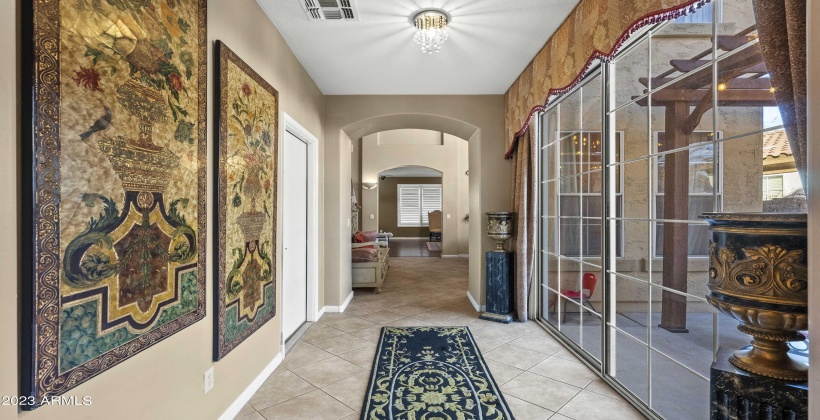 Front hallway looking toward dining and family room