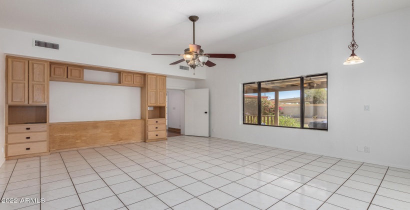 Master bedroom with built in cabinetry