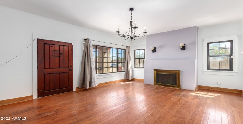 Family room with fireplace