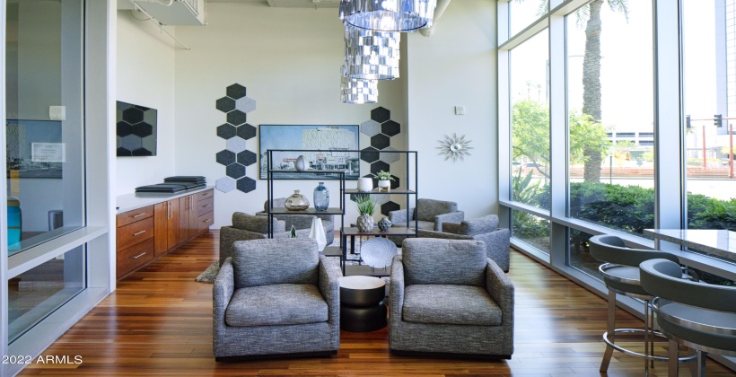 Elegant work area with plentiful natural lighting