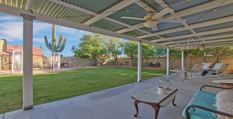 Or just sit under the extended length covered patio and sip iced tea.