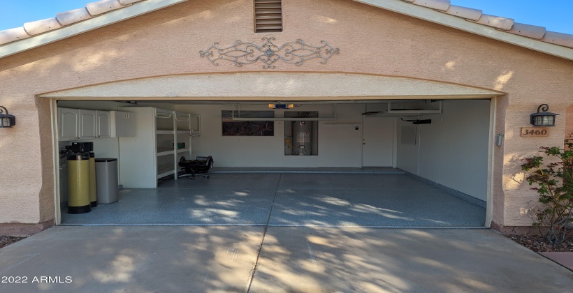 2-car garage with epoxy floor