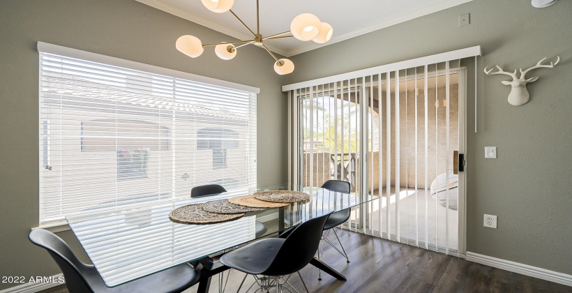 eat-in kitchen with new lighting