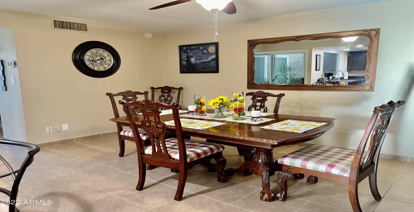 Dining room just off the kitchen