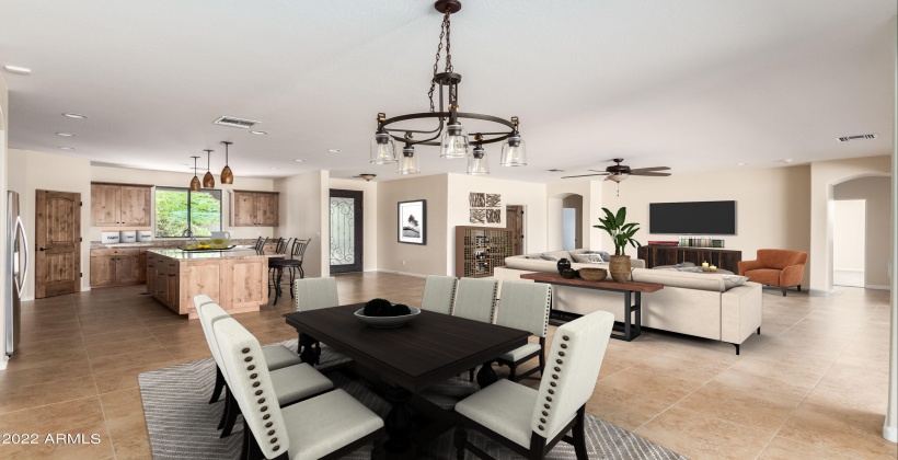 Virtually Staged Dining Area/Great Room