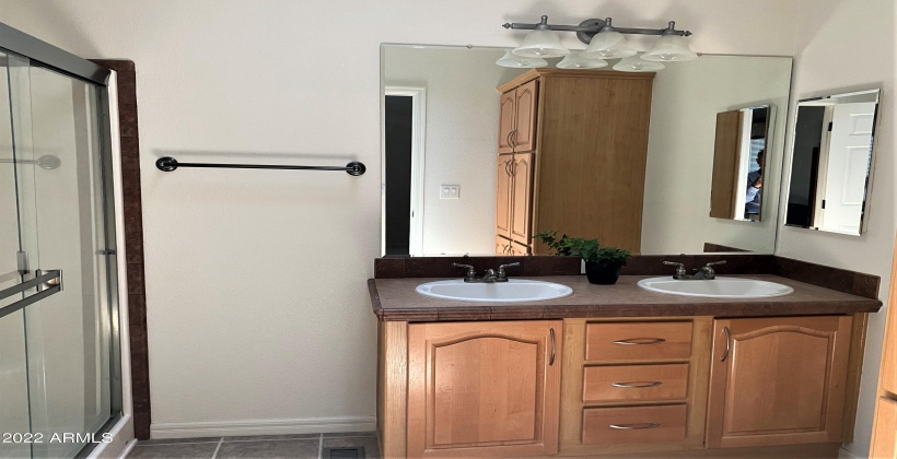 Master bath with two vanities