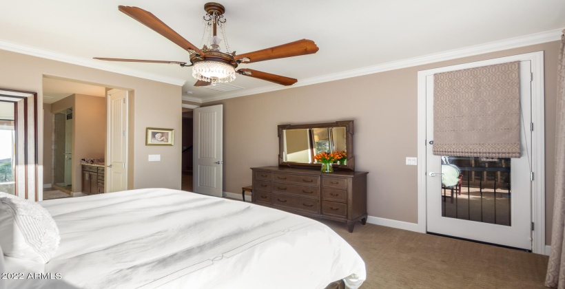 Private backyard exit in primary bedroom